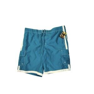 Joe Boxer Mens Swim Trunks Shorts‎ XL Blue New